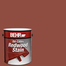 Oil based stain coatings for wood and non toxic forest stains of all kinds and colors. Behr 1 Gal Redwood Solid Color Oil Latex Exterior Wood Stain 00901 The Home Depot