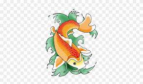 Koi fish drawing made with markers and red color pencil for the cherry blossoms. Clipart Of Koi Fish Drawing Pencil And In Color Koi Fish Clipart Free Transparent Png Clipart Images Download