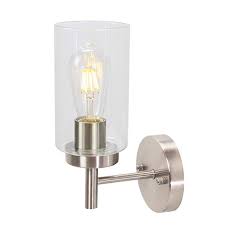Vinluz One Light Bathroom Wall Light Fixtures Brushed Nickel With Frosted Glass Porch Singel Wal Bathroom Wall Light Fixtures Bathroom Wall Lights Wall Lights
