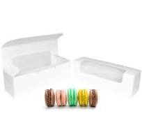 Macaron Boxes - Small White with Window (6 Macarons) 50 or 250 pieces