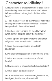 Character Solidifying 1 Writing Tips Writing Inspiration Writing Promts