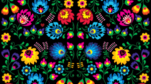 Set of scandinavian style floral seamless pattern. Desktop Wallpaper Floral Pattern