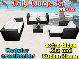 Modulares 17tlg Gartenmobel Lounge Mobel Set Polyrattan Anthrazit Anthrazit Lounge Mobel Sets