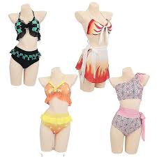 Demon Slayer Cosplay Costume Bikini Beach Summer Swimsuit Set | Fruugo NO