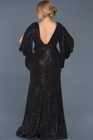 Siyah Siyah Payetli V Yaka Buyuk Beden Abiye Abu593 Elbise Modelleri Moda Stilleri The Dress