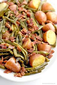 Southern Green Beans And Potatoes With Vidalia Onion And Bacon Recipe On Yummly Yummly Recipe Green Beans And Potatoes Southern Green Beans Bacon Recipes