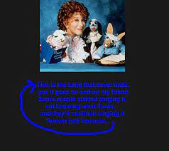 At the end of each show, she would close by performing the song the doesn't end alongside characters on the show. Lamb Chop