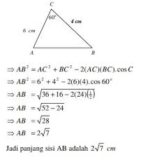 Sehingga, panjang ef ditentukan dengan cara. Contoh Soal Aturan Sinus Aturan Cosinus Dan Luas Segitiga Dan Jawaban