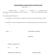 Au intrat in vigoare reglementari noi legate de munca suplimentara, delegarea si detasarea, somajul tehnic, programul individualizat de munca! Model Pentru ConsimÈ›Äƒmantul Angajatului De A Efectua Ore Suplimentare