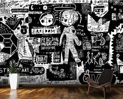 Black And White Graffiti Wall Art Graffiti Black And White Wallpaper Wallsauce Us Black And White Graffiti Graffiti Wallpaper Mural