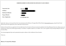 Since 3 july 2013, malaysian and foreign nationals are able to apply the certificate of good conduct (cgc) online. Good Conduct Certificate Application Posts Facebook