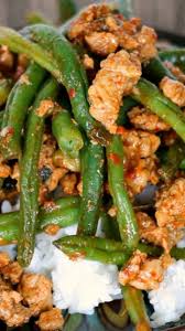 Made Chinese Green Beans With Ground Turkey Over Rice Super Easy Full Of Flavor And So Good Ground Turkey Recipes Healthy Recipes