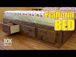 It's a simple design held together with bolts. Make A King Sized Bed Frame With Lots Of Storage Youtube