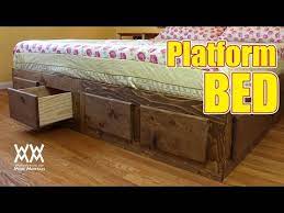 #10 is a log frame design; Make A King Sized Bed Frame With Lots Of Storage Youtube