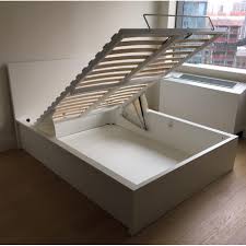 Ikea full bed frames with storage. Ikea White Full Size Pull Up Storage Bed Frame Aptdeco