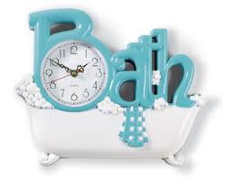 Bathroom Wall Clock From Collections Etc Bathroom Wall Clocks Bathroom Clock Blue Bathroom Walls