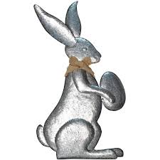 This pudgy little rabbit's got his front paws up, trying to be just a tad taller! Metal Easter Rabbit Decor Indoor Outdoor Standing Easter Bunny Decor Galvanized Decoration For Home Spring Easter Rabbit Statue Yard Ornament Bunny Decoration For Garden Decor 14x24 5in Walmart Com Walmart Com