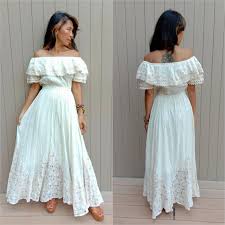 Bohemian Wedding Dress Mexican Maxi Dress Spanish Style Etsy Maxi Dress Wedding Off White Dresses Spanish Dress