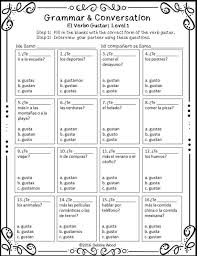 Gustar Activities Spanish Learning Activities Learning Spanish Vocabulary Learning Spanish