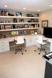Change The White Chairs And If We Converted A Bedroom Into An Office This Would Work Out Well Studi Cozy Home Office Home Office Design Office Space Decor