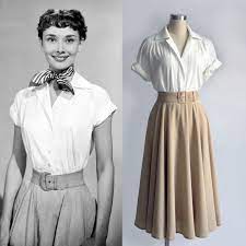 Audrey hepburn (born audrey kathleen ruston; Audrey Hepburn Shirt Roman Holiday Pleated Blouse 1950s Blouse Summer Blouse Audrey Hepburn Top Movie Style Princess Ann Blouse In 2021 Vintage Inspired Outfits Outfits 50s Vintage Outfits