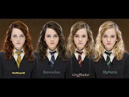 Four Faces Of Emma Watson Altered To Fit The Hogwarts Houses Imgur Harry Potter Hermione Granger Potter