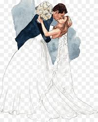 Illustration of wedding couple with wedding dress. Wedding Drawing Bride Groom Love People Couple Png Pngwing