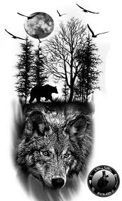 Black And Grey Wolf Tattoo Black And Gray Wolf Black And Gray Wolf Tattoo Design Wolf Wolf Black And Gray Tattoo Black Geo In 2020 Wolf Tattoos Men Wolf Tattoo Design Grey Wolf Tattoo