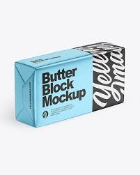 Matte Metallic Butter Block Mockup In Packaging Mockups On Yellow Images Object Mockups