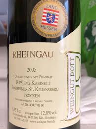 06134 / 65576 (zu den öffnungszeiten) 0163 / 284 9164 (mobilnummer martin burkl) 2018 Weingut Bott Bq Riesling Kabinett Kostheimer St Kiliansberg Trocken Vivino