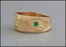 Native American Gold Emerald Bear Ring Native American Wedding Rings Native American Jewelry Indian Rings