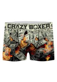 Crazy Boxers Mens Burning Money Boxer Briefs