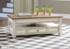 Two tone tables are sleek and durable surfaces for dining, working, sharing and playing. Realyn Two Tone Lift Top Cocktail Table Evansville Overstock Warehouse