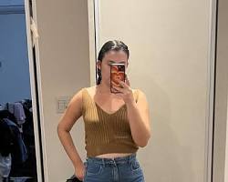 Image of person wearing various types of jeans