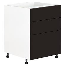 Typically in a kitchen, the top drawer of a drawer base cabinet matches any top drawers you have over your other base cabinets. Eklipse Onyx Base Kitchen Cabinet With Drawers 23 15 16 In X 34 3 4 In Black Rd B3t24 Nt Rona
