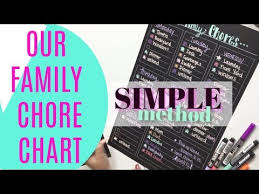 our simple family chore chart