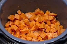 Pressure Cooker Candied Sweet Potatoes Cooks In 4 Minutes Recipe Candied Sweet Potatoes Candied Sweet Potato Recipes Cubed Sweet Potatoes