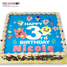 2nd Birthday Baby Shark Rectangle Cake Babyshark Square Shark Birthday Cakes Cake Birthday