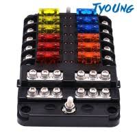 Red is +12v, wire it to a fuse that has power applied the way you want it (ie all of the time or with the accessories on). Jual 12 Way Fuse Panel Box Holder 12 In 12 Out Automotive Car Boat Rv Jakarta Selatan Xabi Store Tokopedia