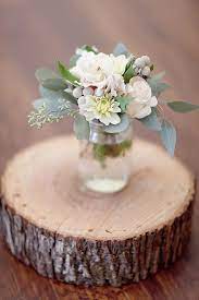 Red And Grey Outdoor Wedding In Alabama Wedding Centerpieces Mason Jars Flower Centerpieces Wedding Wedding Floral Centerpieces