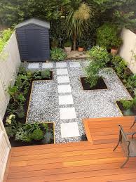 New Garden Design Decking Seating Area Leading To Granite Path With Grey And White Stones Garden Seating Garden Design Garden Seating Area