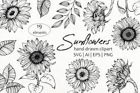 59,000+ vectors, stock photos & psd files. Sunflowers And Leaves Svg Png Hand Drawn Doodle Flowers 701848 Cut Files Design Bundles