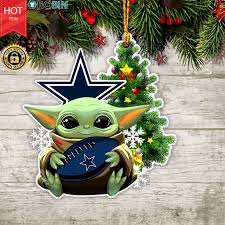 Views of the dallas cowboys christmas spectacular at ford center at the star in frisco, texas. Baby Yoda Hug Dallas Cowboy Christmas Tree Ornament Robinplacefabrics