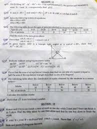 Cbse Class 10 Sa1 Question Papers Maths Aglasem Schools Sample Question Paper Question Paper Maths Paper