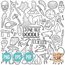 Stone Age Prehistory Caveman Design Doodles Old History Etsy How To Draw Hands Line Art Design Stone Age
