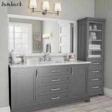 A wide variety of bathroom vanity shelf options are available to you. Luxury Grey Elegent Bathroom Vanity With Sink With One Tall Storage Cabinet Buy Bathroom Vanity With Sink Storage Bathroom Cabinet Luxury Bathroom Vanity Product On Alibaba Com