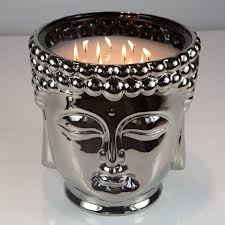 Buddha relief candleholder or charm dish. Silver Grande Buddha Tribalsensation