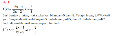Kemudian bentuk pecahan aljabar ini kita sederhanakan dengan membagi pembilang dan penyebut dengan 2a. Http Imathsolution Blogspot Com 2017 11 Cara Cepat Menentukan Invers Fungsi Html