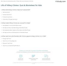 One thing she should know is that armed guards aren't really equipped to stop a data breach. Life Of Hillary Clinton Quiz Worksheet For Kids Study Com