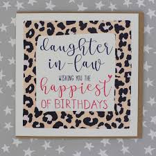 Leopard happy birthday banner cheetah print pennant banner leopard wild birthday party decoration jungle safari party supplies. Daughter In Law Happy Birthday Card By Molly Mae Notonthehighstreet Com